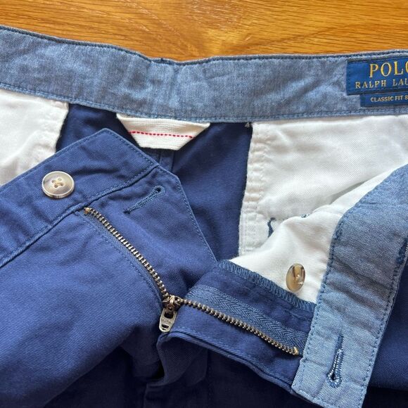 Polo Ralph Lauren Chino Shorts Classic Fit Flat Front Newport Navy Size 46 B NWT - Picture 6 of 15